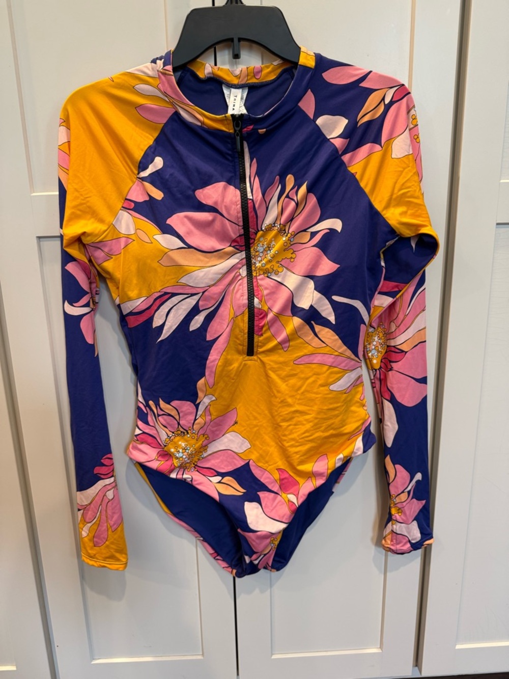 Trina Turk Breeze Multi Long Sleeve Paddle Swimsuit